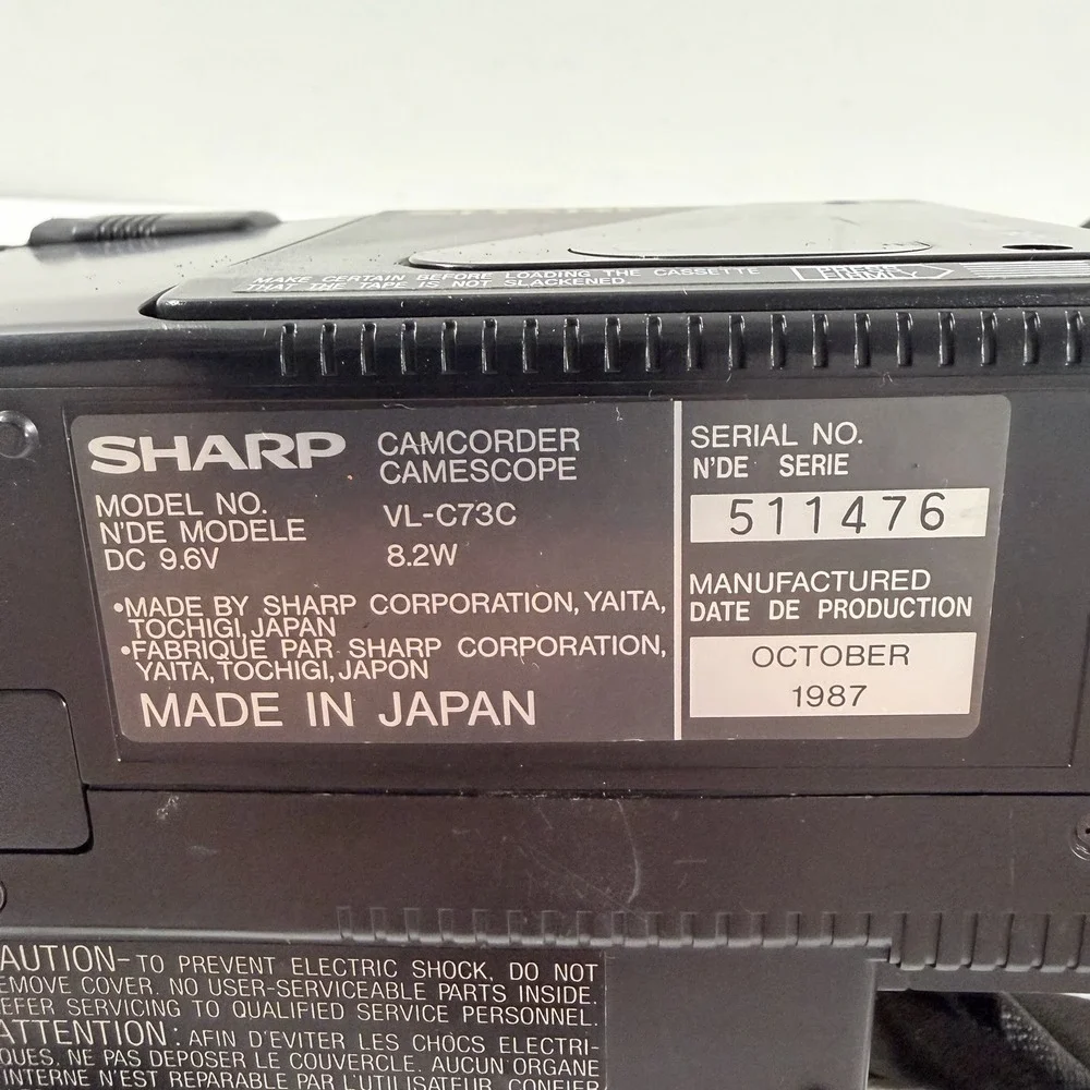 Sharp VL-C73C VHS-C Camcorder Video Camera POWERS ON AS IS READ